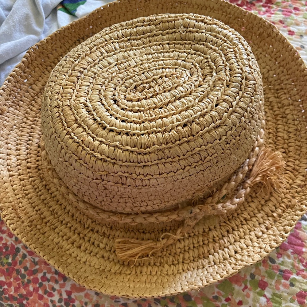 Scala Natural Straw Crochet Sun Hat - Picture 3 of 6